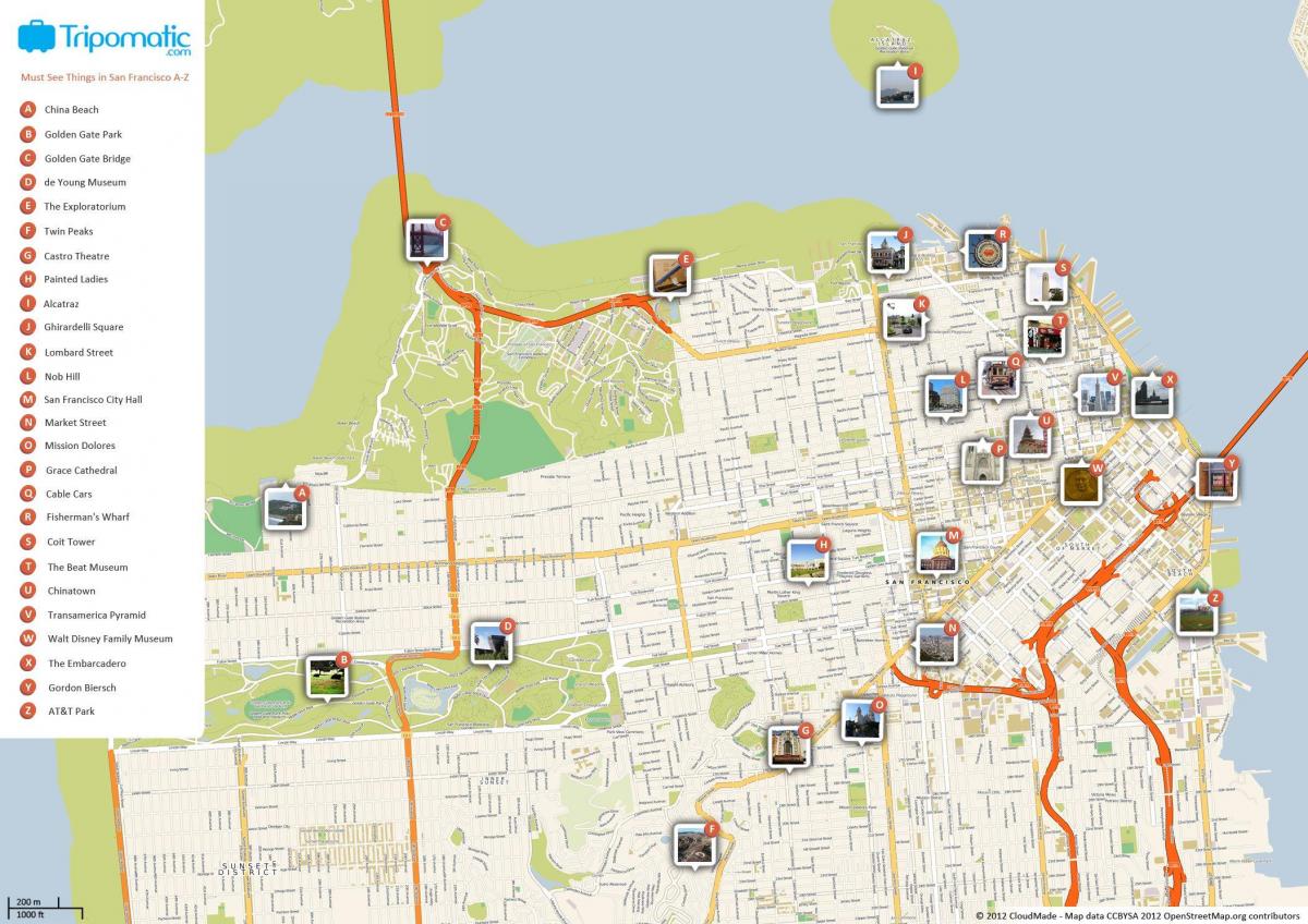 Mapa San Francisco sights