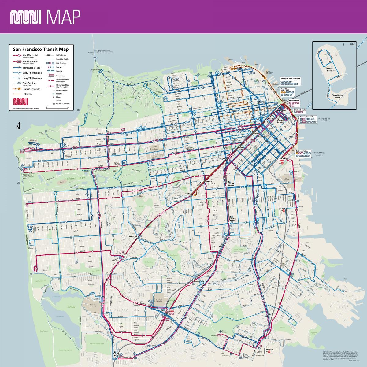 Mapa dworca autobusowego w San Francisco