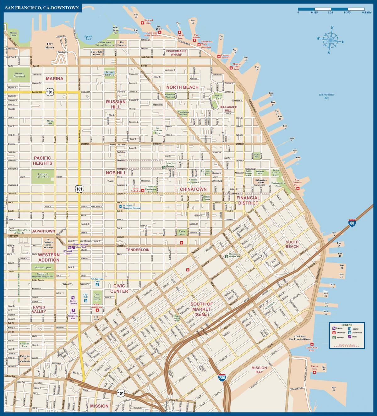 Mapa centrum San Francisco