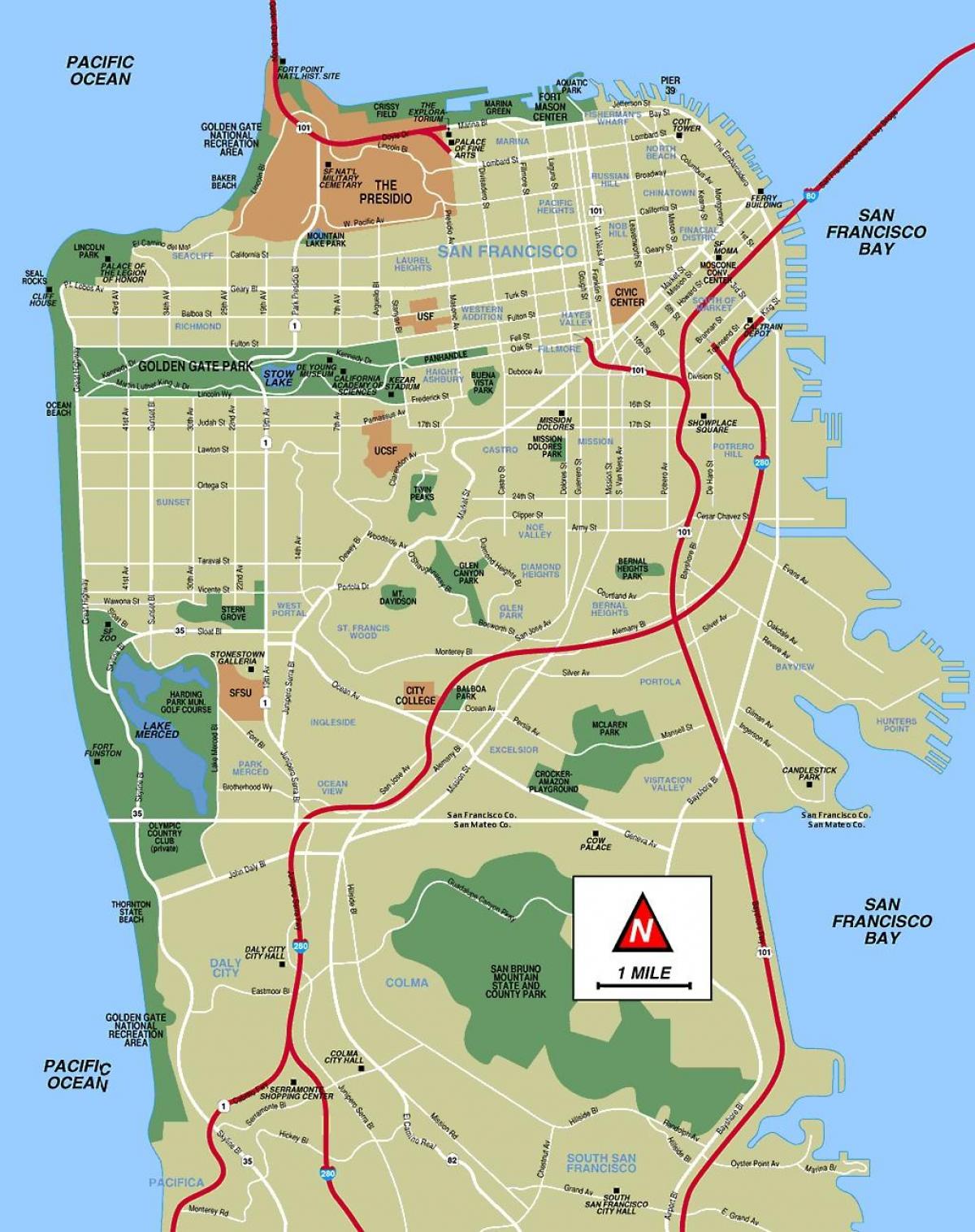 Mapa miasta San Francisco