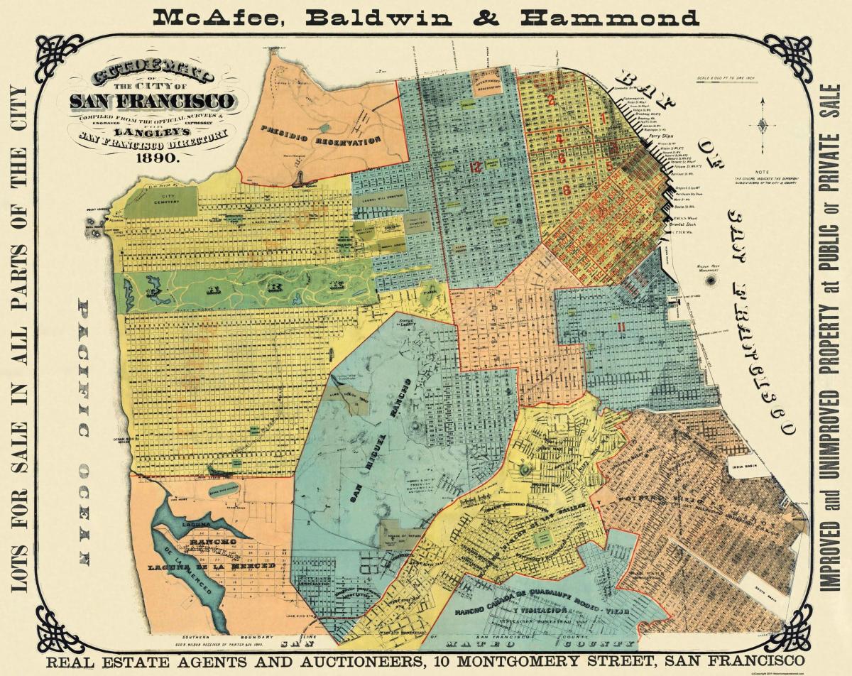 Mapa historyczna San Francisco